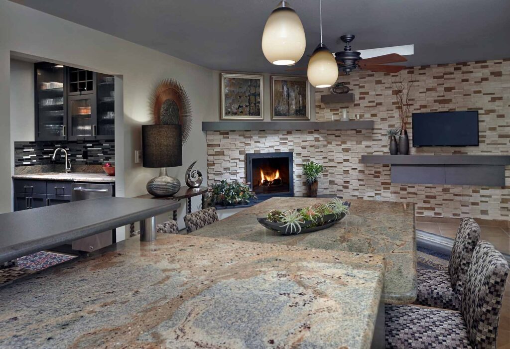 Fireplace and Counter Shadow Hills